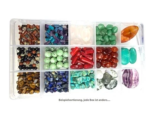 Edelstein-Mix, Box mit 15 versch. Steinen, Farben und Formen - Bild 1 von 5