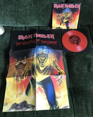 IRON MAIDEN The Number Of The Beast 7" UK NEW A1-B1 Red Vinyl Single Poster 2005 - Image 1 of 4