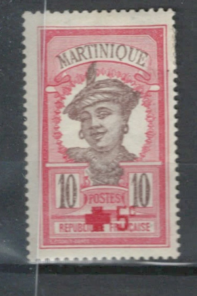 MARTINIQUE FRENCH COLONIES AFRICA  RED CROSS OVERPRINT MH STAMP LOT(FRCL 914) - Image 1 of 1