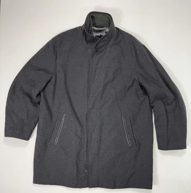 Abrigo Johnston & Murphy Gris Mezcla Lana Hombre’s 2XL Cremallera Completa Clásico Foto 1 de 4