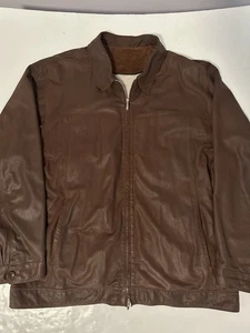 Bomber Mabrun pelle cerata uomo 60 XXL marrone full zip cappotto italiano - Foto 1 di 18