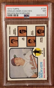 1973 Topps Brown Backgrd #136 Earl Weaver Baltimore Orioles Baseballkarte PSA 7 - Bild 1 von 3