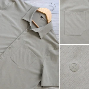 Lululemon Popover Shirt Men's XL Tan WovenAir 4-Way Stretch Performance Top - Picture 1 of 7