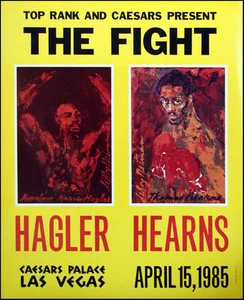 Menge 5 Leroy Neiman Der Kampf Marvin Hagler Thomas Hearns Poster Boxen Vegas - Bild 1 von 1