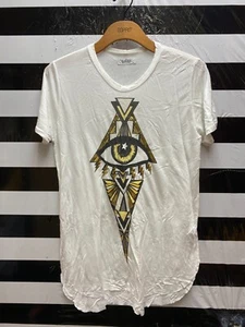 Women "Lawrence Moshi" off white T-shirt w/ triangle/ EYE on the front. Size M. - Picture 1 of 2
