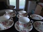 Vintage Royal Stafford Fragrance Bone China Rubbed Cups And Saucers