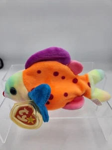 1999 Ty Beanie Babies 4254 Lips The Fish Sea Life Animal Stuff Bean Bag Plush - Picture 1 of 8