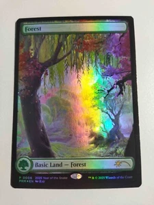 MTG English Foil Forest Year of the Snake APAC Promo NM - Picture 1 of 1
