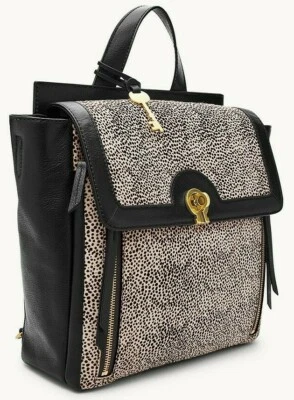 Mochila Bolso de Hombro Fossil Amelia Blanco Guepardo Cuero Negro ZB7856504 $298 Foto 1 de 4