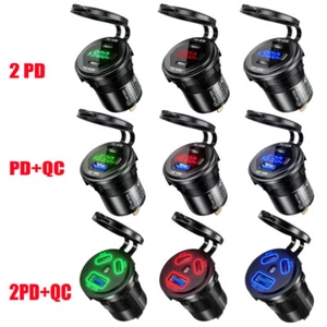 12V USB-C Steckdose PD&QC 3.0 USB Einbau Buchse Wasserdicht KFZ-Ladegerät Dose - Bild 1 von 33