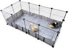 Guinea Pig C&C Grids Cage with Liner Bottom,48”L X 24”W X 16”H, 12 Panels,Metal