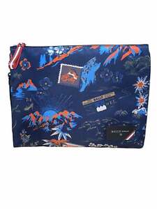 NEW Bally Fholler Men's 6231788 Blue Nylon Clutch Bag MSRP $425