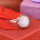 Globe Design Wrapped Leaf Moonstone Ring Sterling Silver Engagement Ring