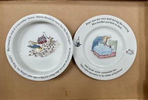 Vintage Wedgewood Beatrix Potter Peter Rabbit 7” Plate And 6.75” Bowl Set Of 2 - Picture 1 of 7