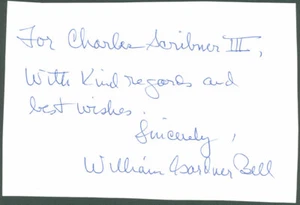 WILLIAM GARDNER BELL - AUTOGRAPH NOTE SIGNED - Picture 1 of 1