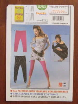BURDA PATTERN - 8253 GIRL'S LEGGINGS STIRRUP PANTS YOUNG FASHION 10-24 UNCUT - Image 1 of 2