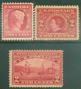 EDW1949SELL: USA 1909 Scott #367, 370, 372 Fine-Very Fine, Mint NH. Katalog 45€ - Bild 1 von 2