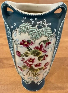 ANTIQUE JAPANESE SATSUMA MORIAGE SIGNED 10.25” FLORAL PATTERN FLOWER VASE - Picture 1 of 22