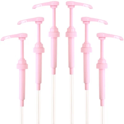 GOOD TIMES COFFEE CO. Pink Coffee Syrup Pump for 750 ml Bottles (Pack of 6) Fits Torani and more