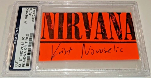 Krist Novoselic Full Vintage Autograph Nirvana Cut Inscription PSA/DNA Cover