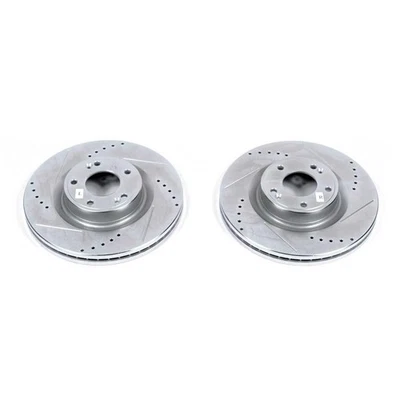 Power Stop JBR1531XPR Drilled & Slotted Front Rotor Set for Hyundai Gensis Coupe Foto 1 de 4
