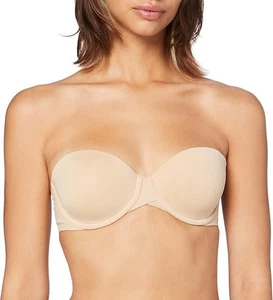 Calvin Klein Women Light Lined Strapless Bra with Underwire, Beige Size 38B - Picture 1 of 7