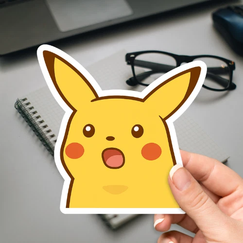 Pikachu Shook Pokemon Memes Sticker - Image 1 of 1