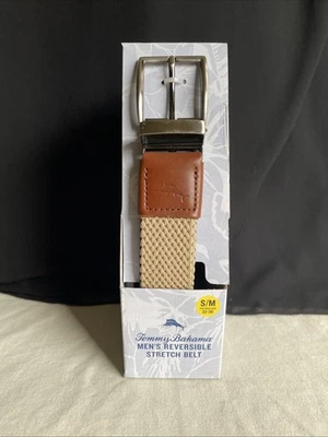 Tommy Bahama Men’s S/M Reversible Stretch Belt Khaki/Navy - Image 1 of 4
