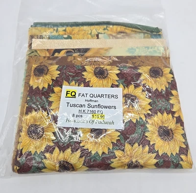 Hoffman Fabric Fat Quarters 8 Piece Bundle Tuscan Sunflowers HK7160 - Image 1 of 4