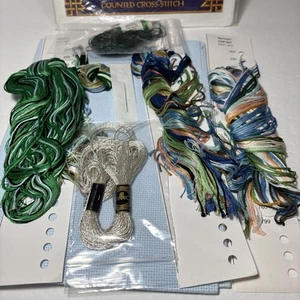 Mermaid Swimming W Dolphins Cross Stitch Kit Dyan  Allaire 16x18 OPEN UNUSED - Picture 1 of 5