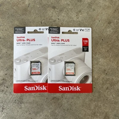 SanDisk Ultra PLUS 128GB SD Card - New & Sealed - Image 1 of 2