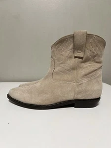 CLOSED JOLA BOOTS Beige Leather Jola Suede Boots Western Style EU 37 US 7 - Picture 1 of 11