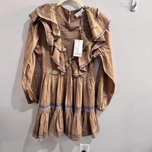 NWT Something Navy Tan Jolie Embroidered Dress size medium - Picture 1 of 10