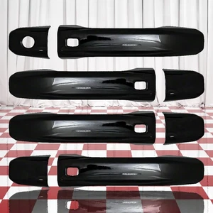 Juego de 4 cubiertas de manija de puerta negras brillantes para Chevy Silverado 1500 2019-2025 - Imagen 1 de 3