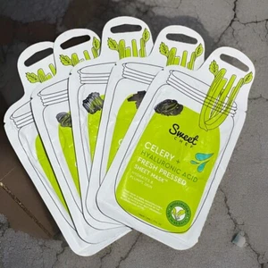 5- New Sealed SWEET CHEF Celery+ Hyaluronic Acid Fresh Pressed Sheet Mask - Picture 1 of 8