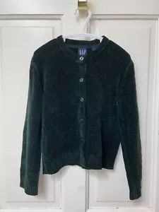 gap kids small green soft button up sweater size small - Picture 1 of 3