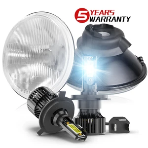 7" inch Round Led Headlight Hi/Lo Beam Fit for Chevrolet Chevy II/Nova 1969-1979 - Picture 1 of 16