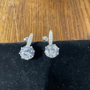 Bella Luce 925 Rhodium Ov  Sterling Sterling Simulated Diamond Dangling Earrings - Picture 1 of 7