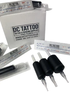 DCTattoo- 20 x PRO-TUBES Premium Disposable Sterile Tattoo Grip Tubes  - Picture 1 of 4