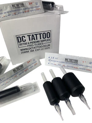DCTATTOO DCTtattoo - 20 x PRO-TUBES Premium Einweg Sterile Tattoo Grip Tubes