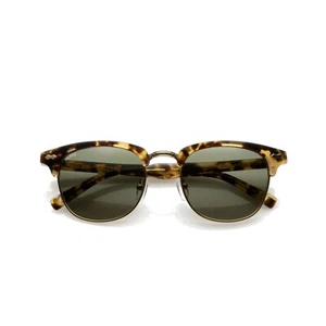 GLVSS Eyewear Nomad Half Frame Sunglasses Tortoise-Gold Frame Green Tint Lens - Picture 1 of 8
