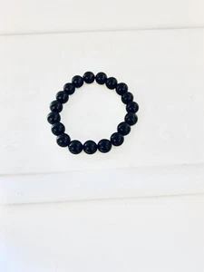 Black Onyx 10MM Beaded Bracelet 8" UNISEX Gemstone Jewellery - Picture 1 of 3