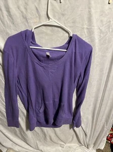 Women's Solid Neck Sweater Purple Size Large - Picture 1 of 6