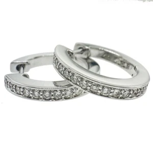 18 Karat Weißgold Diamant Creolen Damen Ohrringe 0,50 ctw 6,92 g - Bild 1 von 7