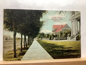 Shady Sidewalk: Amarillo, TX - Vintage Postcard - Picture 1 of 3