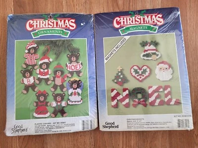 Vintage Christmas Ornaments Christmas Magnets Plastic Canvas Kits Good Shepherd - Image 1 of 4