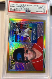 2017 Panini Donruss Optic Bryce Harper #/10 Gold Prizm All-Stars PSA 10 Gem Mint