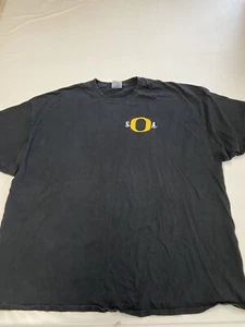 Mens VINTAGE Black University Of Oregon Sons Of Autzen T Shirt Sz 4XL - Picture 1 of 4