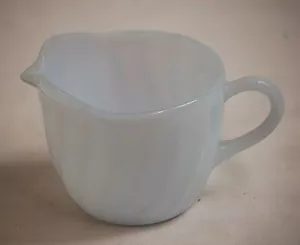 Fire King Swirl Azur Ite Flat Creamer 1950's Anchor Hocking Vintage Glassware - Picture 1 of 3