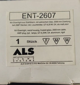 ALS - ENT-2607 NV-Downlight aus Stahlblech mit satiniertem Glas, 2000 mm - neu - Picture 1 of 3
